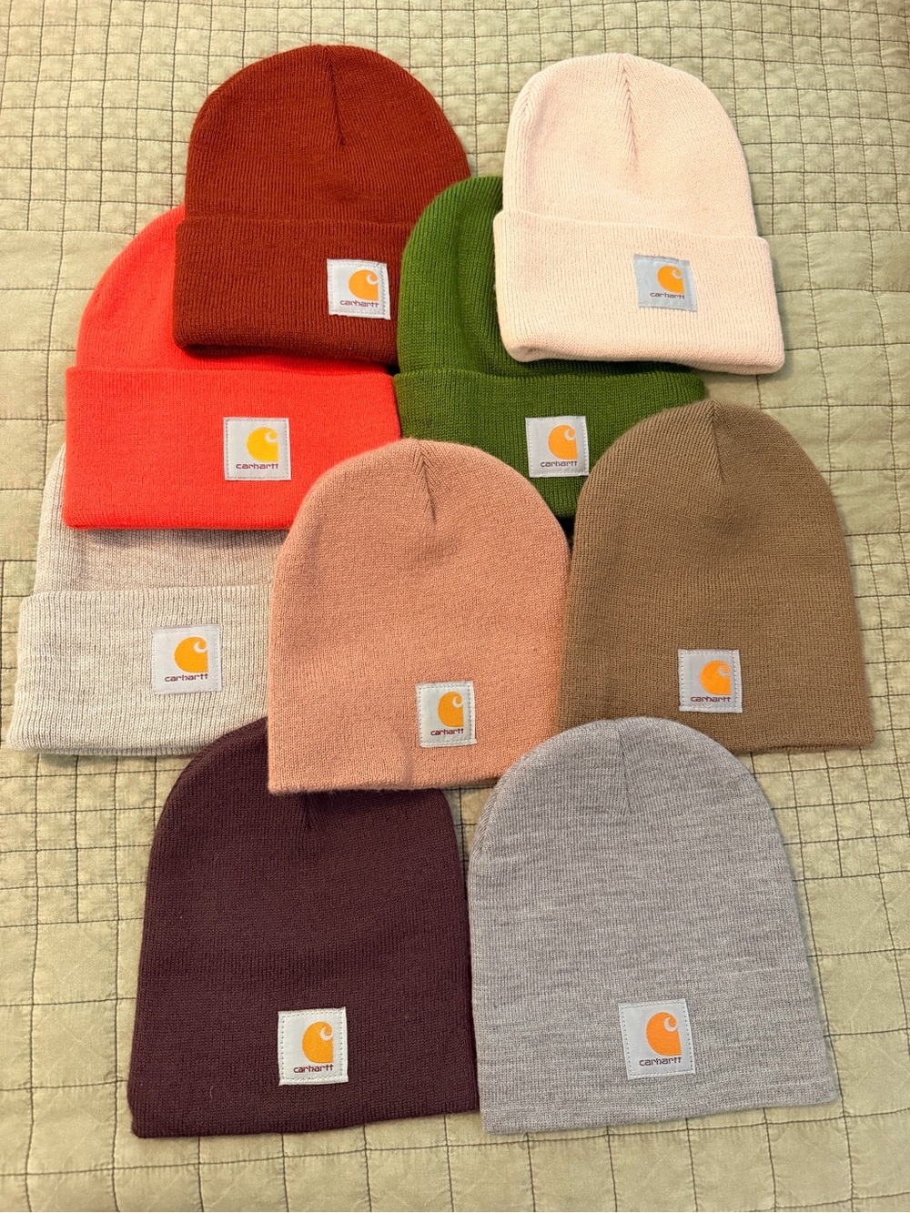Carhartt Kids Knit Beanies - Pink, Orange, Green, Brown, Tan, Gray, Burgundy